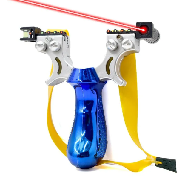 Double Screw Resin Blue Handle Slingshot Precision Outdoor Target Shooting Slingshot
