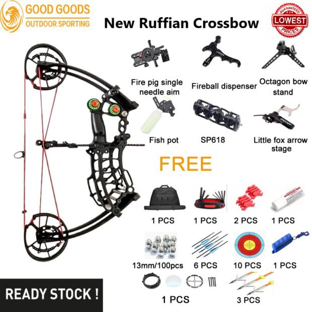 Ruffia CrossBow 2024 New Powerful Adjustable 330FPS Memanah Busur Kompaun Anak Panah