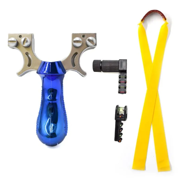 Double Screw Resin Blue Handle Slingshot Precision Outdoor Target Shooting Slingshot - Image 6