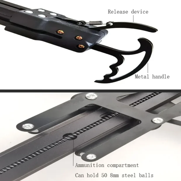 High Power Laser All Metal Slingshot High-precision Hunting Steel Ball Slingshot Composite Bow Steel Mini Composite Bow Set - Image 6