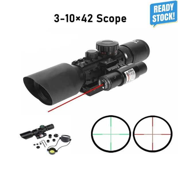 3-10x42 M9 Rifle Scope With RedLaser Sight