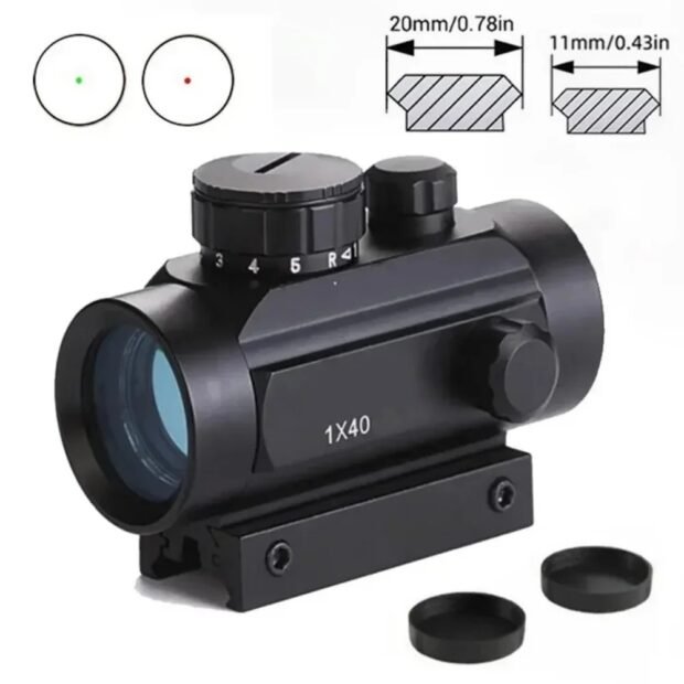 1X40RD Tactical Holographic Reflex Red Green Dot Sight Lighted Scope - Image 6