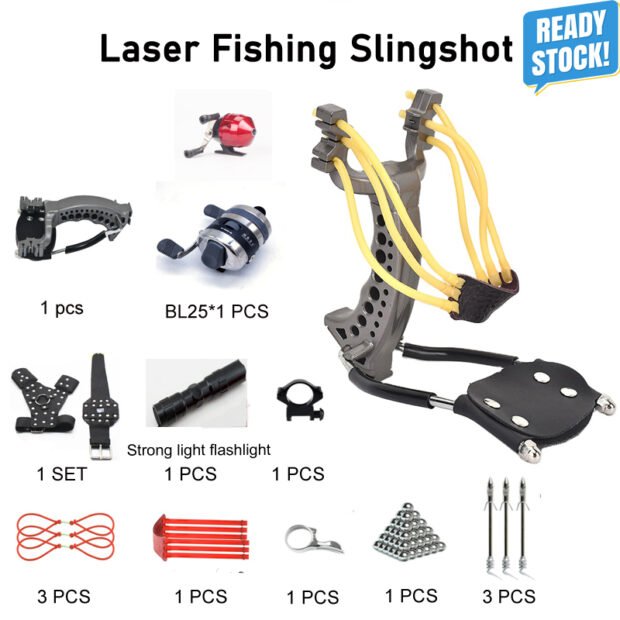 Hot Selling Slinghsot Powerful Fishing Laser Catapult Set