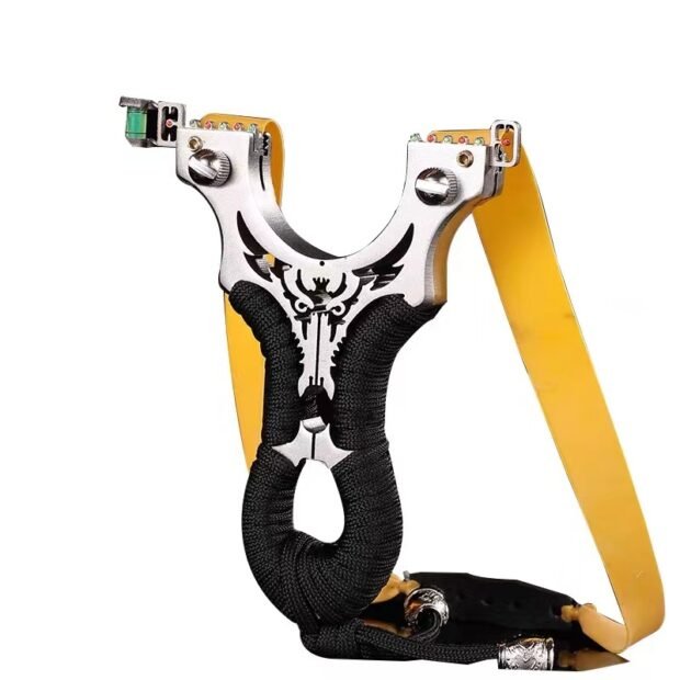 Laser Slingshot Stainless Steel Hunting Slingshot High Precision Outdoor Shooting Competitive Sports