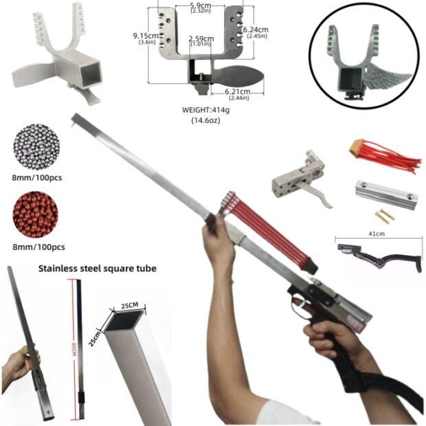 DIY Stainless Steel Tube Slingshot Rifle Full Set